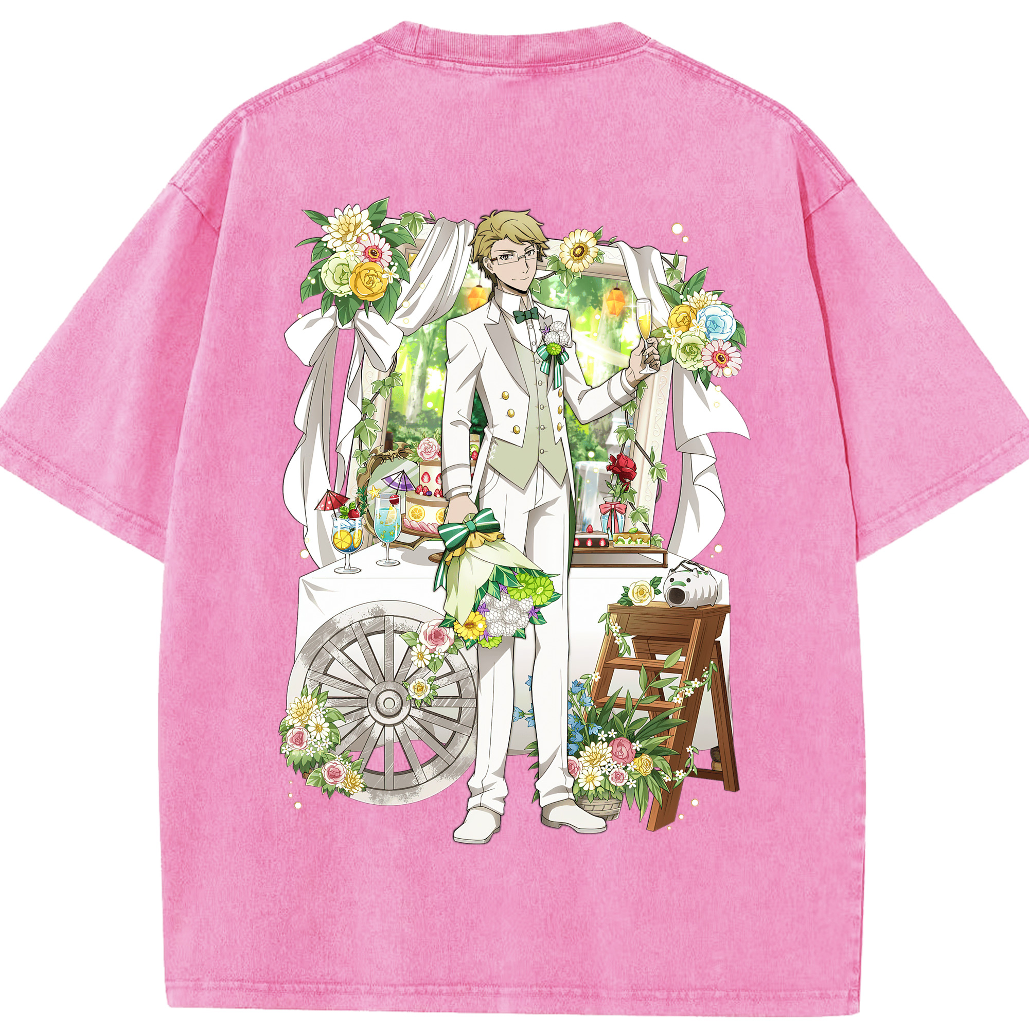 （画像用） 文豪ストレイドッグス Bungo Stray Dogs 綿100% ヴィンテージ風 半袖Tシャツ（背面プリント）